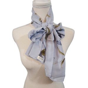 VINTAGE AUTHENTIC SERGIO BLUE FLORAL RECTANGLE 100% SILK WOMEN'S‎ SCARF
